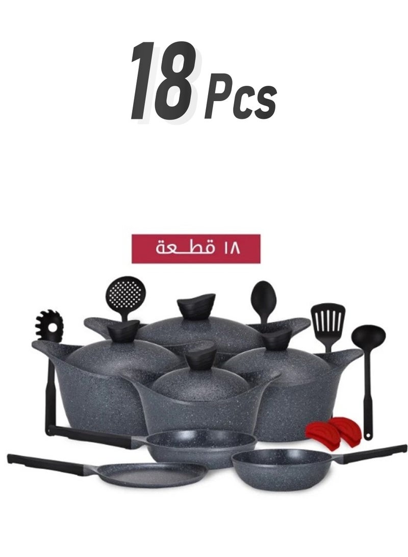 بادريق طقم قدور غرانيت 18 قطع صناعة سعودية - Image 1