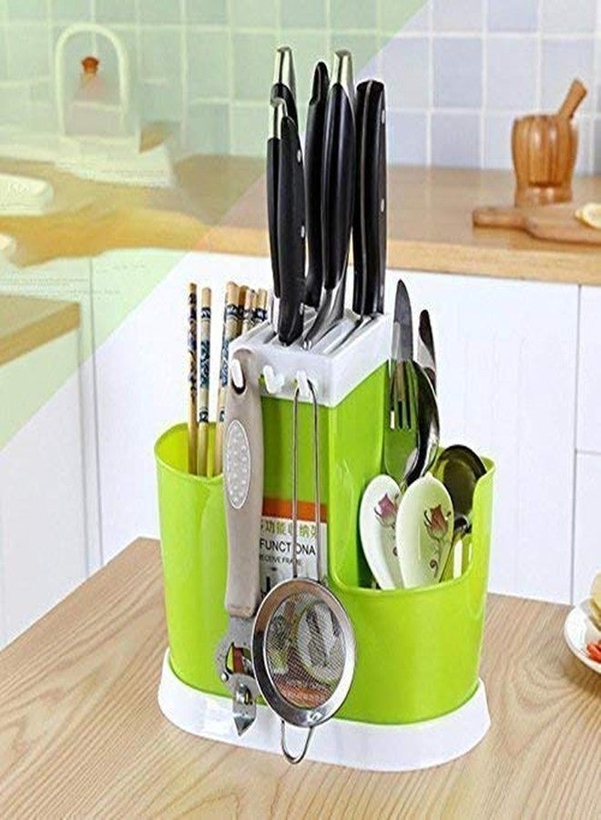 RMYKX Chopsticks and Spoon Holder with Hooks – Multipurpose Utensil Drainer Basket for Kitchen Sink, Tabletop Organizer, Cutlery Stand (Multicolor) - Image 5
