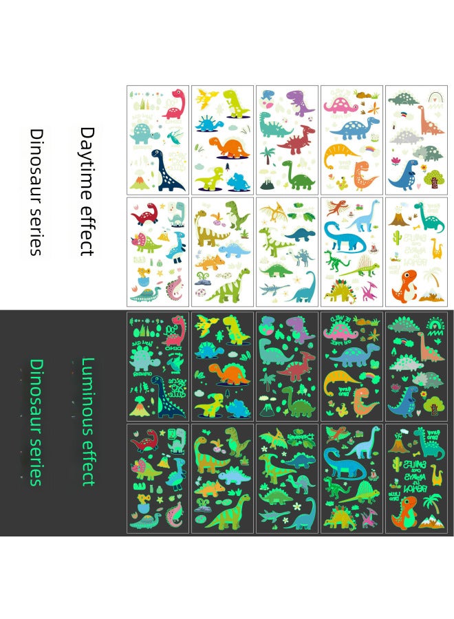 Children's Luminous Tattoo Sticker Cute Cartoon Dinosaur Mermaid Unicorn Advanced Sense Tattoo Sticker - Image 3