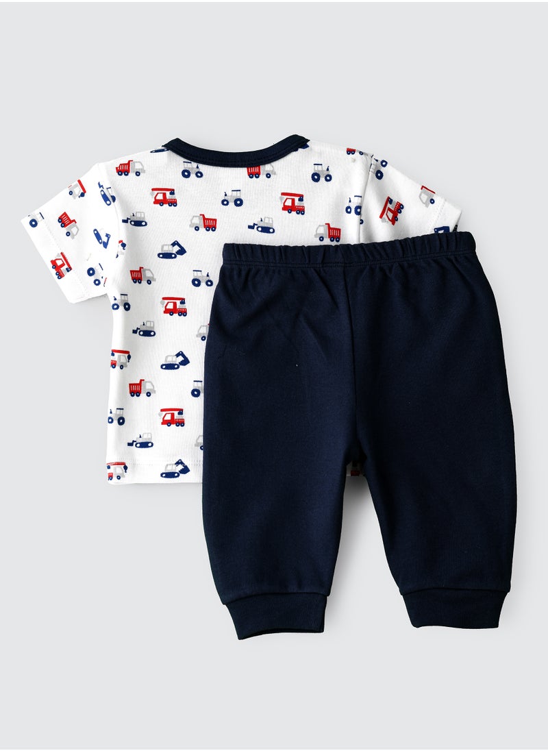 Tiny Hug Baby Boy White Construction Vehicle Set  - Image 2