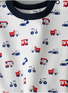 Tiny Hug Baby Boy White Construction Vehicle Set  - Image 3