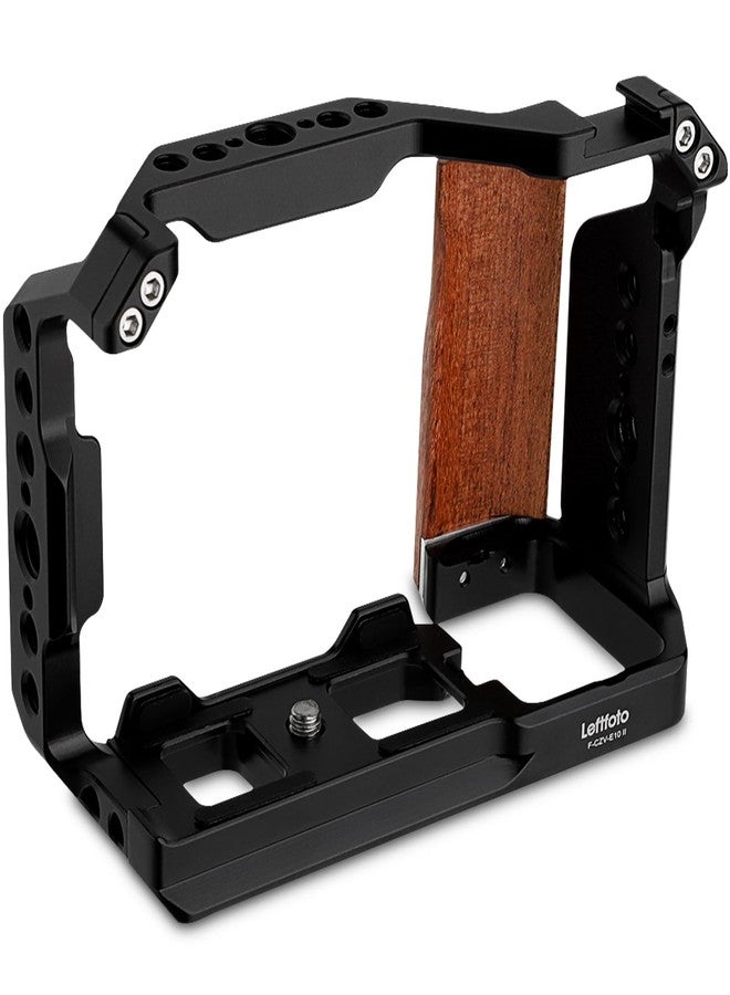 Leftfoto ZV-E10 II Upgraded Metal Camera Cage for Sony Alpha ZV-E10 II with Built-in Ergonomic Wooden Handle, Quick Mount Board for Arca for Vlog Video Recording - Image 4