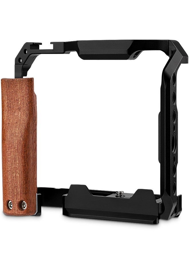 Leftfoto ZV-E10 II Upgraded Metal Camera Cage for Sony Alpha ZV-E10 II with Built-in Ergonomic Wooden Handle, Quick Mount Board for Arca for Vlog Video Recording - Image 2