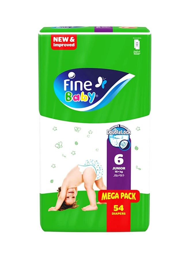 Double Lock Baby Diapers, Size 6, Junior, 16+kg, Mega Pack, 54'S