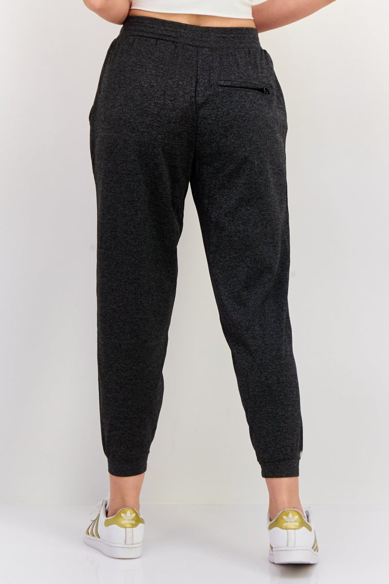 KANGOL سروال جوجر للنساء بقصة عادية وساق مستقيم بشعار العلامة التجارية، رمادي - Image 2