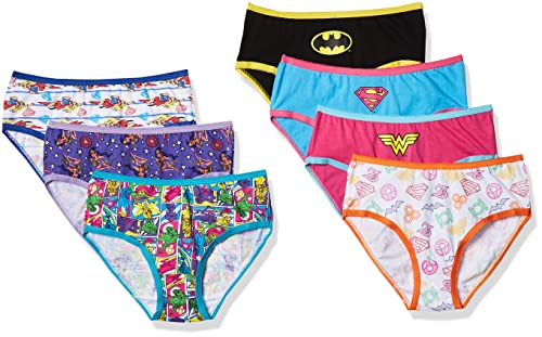 DC Comics Big Girls Justice League Logo 7 Pack Panty, Assorted, 4 - Image 1