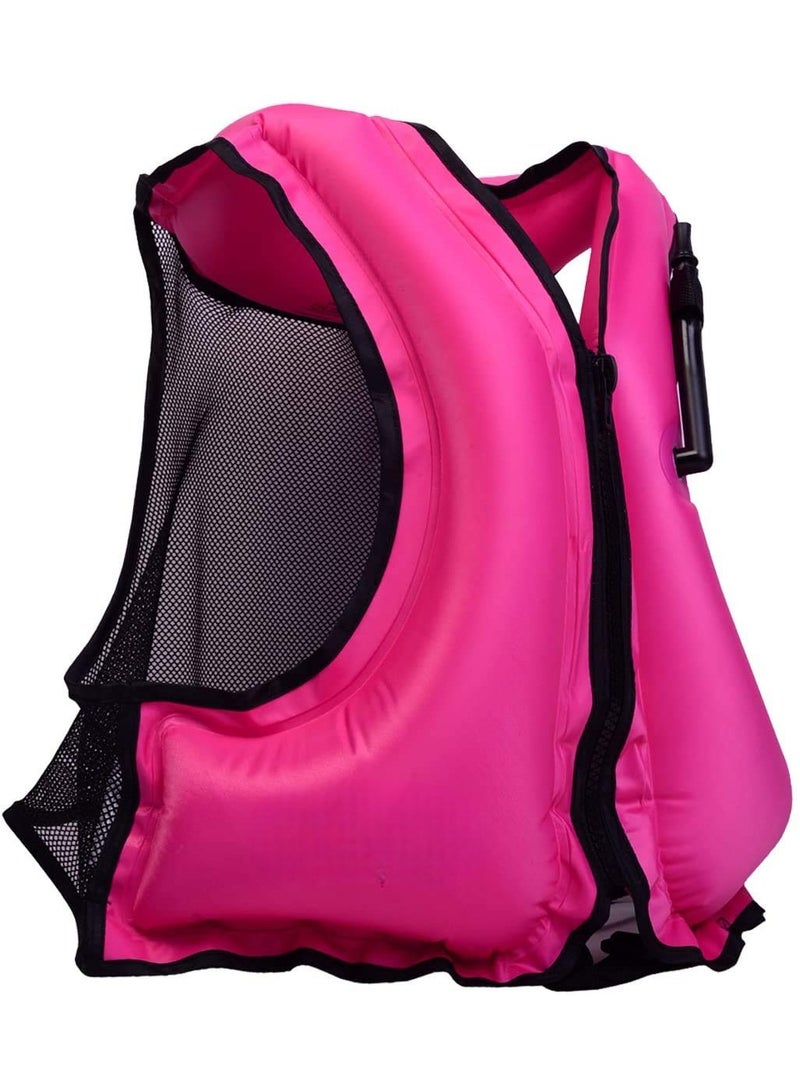 Generic Inflatable Life Jacket for Adults – Snorkeling & Swimming Vest with Whistle Valve, Zipper Closure & Mesh Back – Lightweight Floating Device for Water Sports, Surfing & Drifting - Image 1