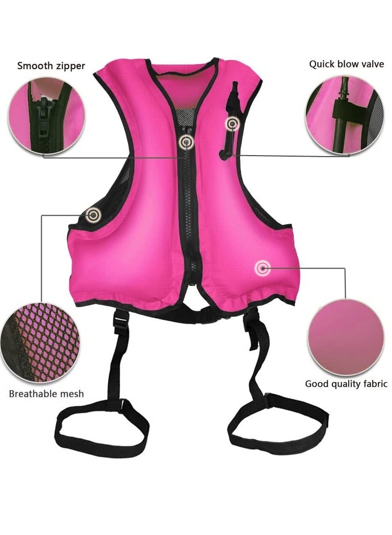 Generic Inflatable Life Jacket for Adults – Snorkeling & Swimming Vest with Whistle Valve, Zipper Closure & Mesh Back – Lightweight Floating Device for Water Sports, Surfing & Drifting - Image 2