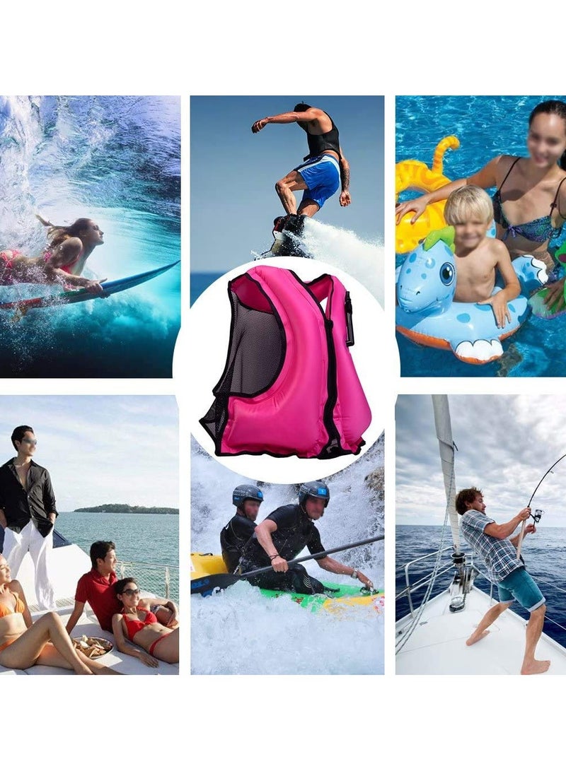 Generic Inflatable Life Jacket for Adults – Snorkeling & Swimming Vest with Whistle Valve, Zipper Closure & Mesh Back – Lightweight Floating Device for Water Sports, Surfing & Drifting - Image 4