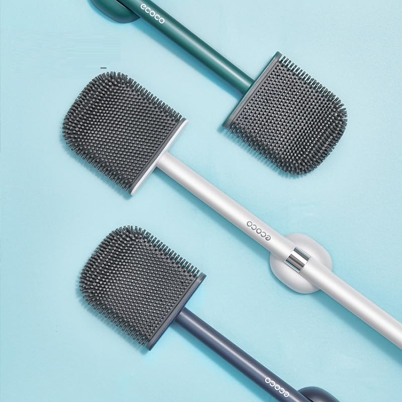 FYCAN Toilet Brush Holder Set Cleaning Tools Efficient Bathroom Cleaner Save SpaceToilet Brush Household No Dead Angle Wall Hanging Squatting Pit Artifact Suit New Toilet Silicone Brush Multi - Image 4