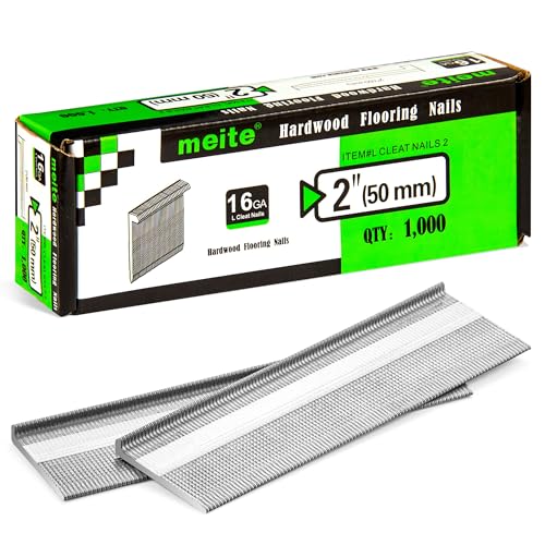 meite 16 Gauge Flooring Nails 2 Inch, 16GA L Cleat Nails Hardwood Flooring Nails for Flooring Nailer Gun (1,000 Counts) - Image 1