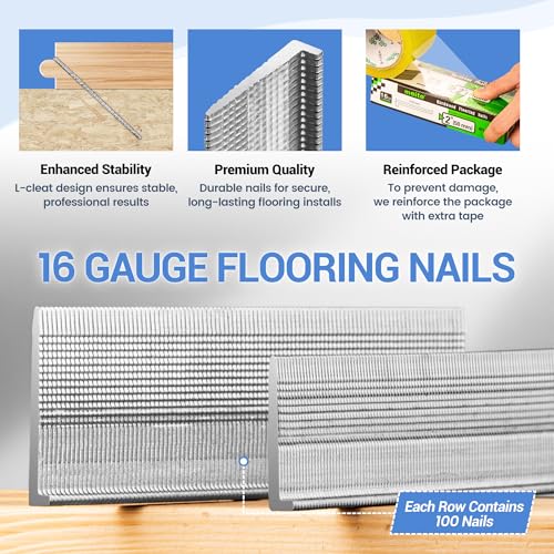 meite 16 Gauge Flooring Nails 2 Inch, 16GA L Cleat Nails Hardwood Flooring Nails for Flooring Nailer Gun (1,000 Counts) - Image 3