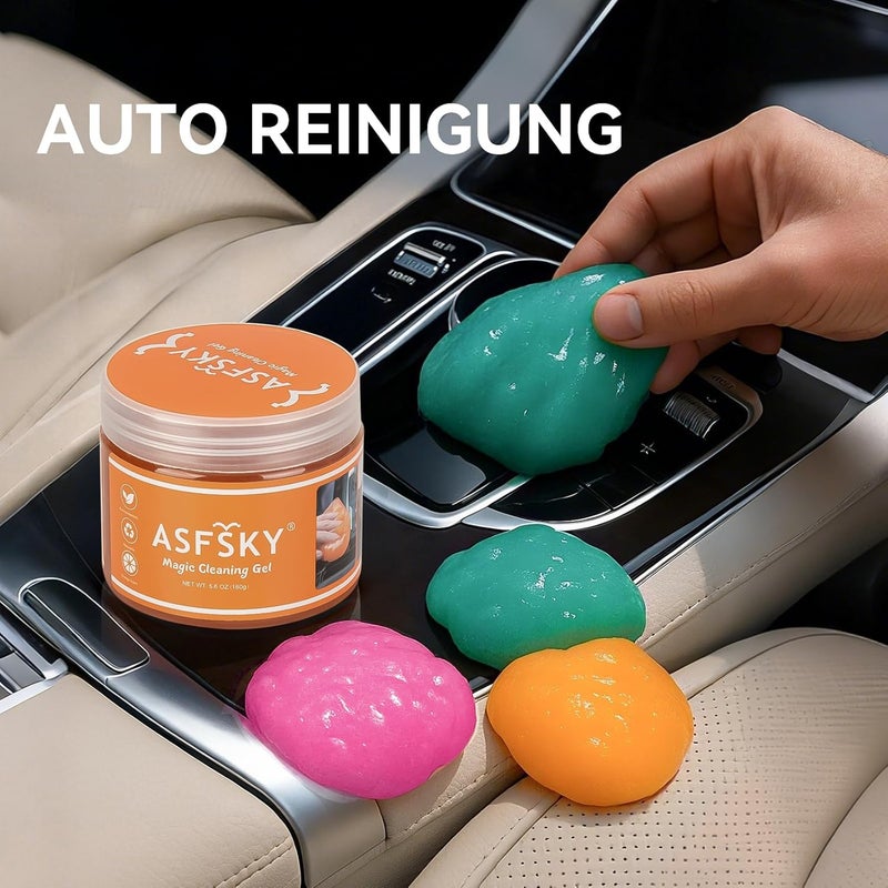 ASFSKY جل تنظيف ASFSKY جل تنظيف السيارات جل تنظيف لوحة المفاتيح قابل لإعادة الاستخدام منظف داخلي للسيارة جل تنظيف لوحة المفاتيح عالمي لأجهزة الكمبيوتر المحمولة والكاميرات والآلات الحاسبة (برتقالي 160 جم) - Image 5