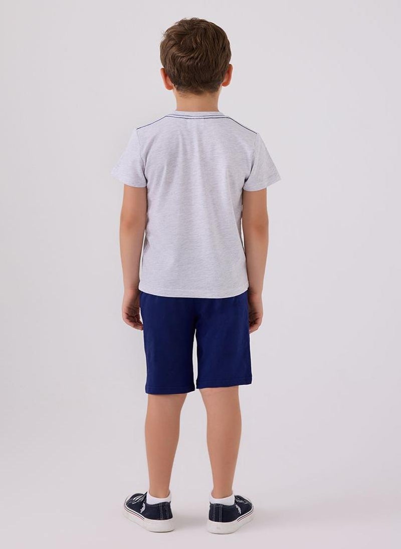U.S. Polo Assn. - U.S. Polo Assn. Boys Multicolor/Grey Bermuda Set - Image 1