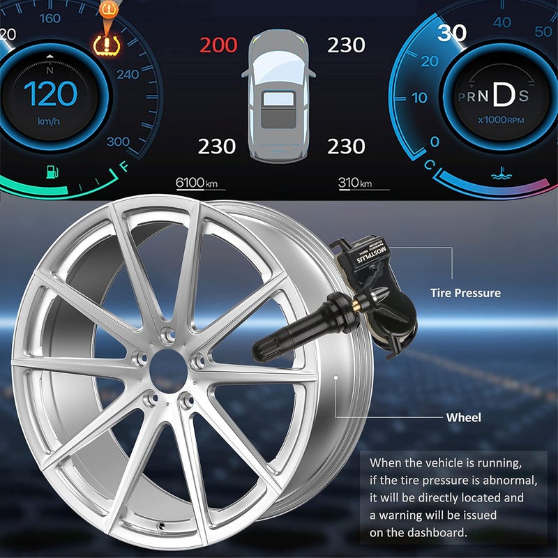 MOSTPLUS Tire Pressure Monitoring System Sensor (TPMS) Set of 4 for 2016-2019 Dodge Jeep Chrysler - Image 4