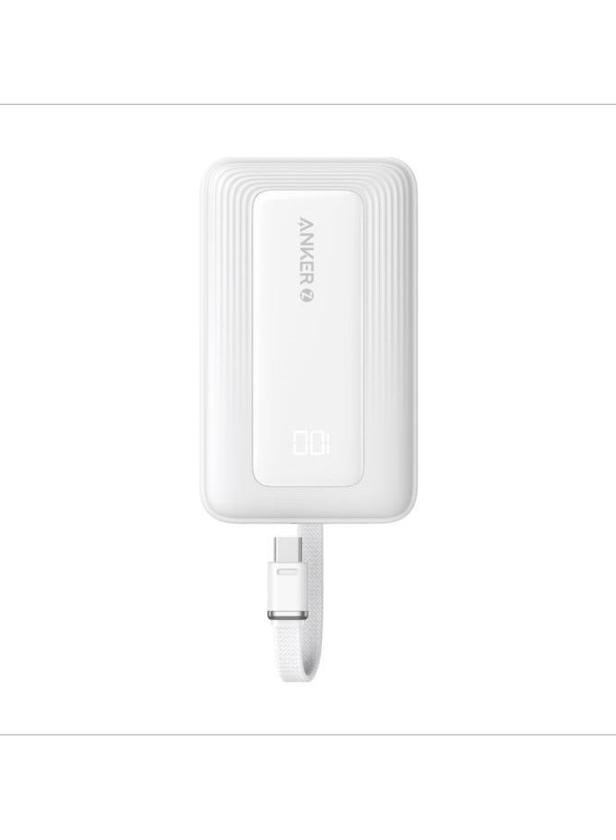 Ankey Anker Zolo Power Bank (10K, 30W, Built-In USB-C Cable) White - Image 2