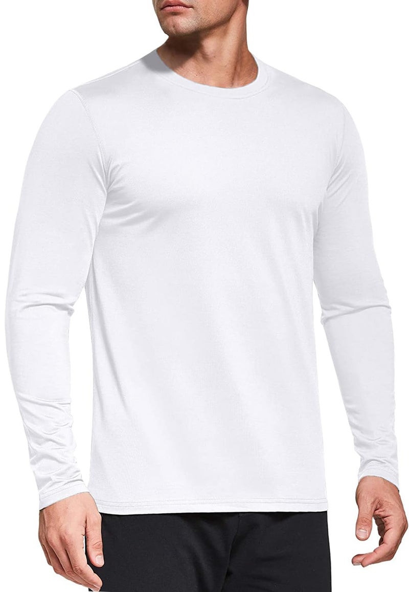 Boyzn Men's 3 Pack Dry-Fit Moisture Wicking Performance Long Sleeve T-Shirt, UV Sun Protection Outdoor Active Athletic Crew Top White-3P09-M - Image 3