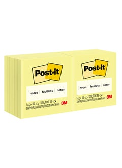 3M 12-Pad Sticky Notes 3x3 Inch Size Yellow  - Image 1