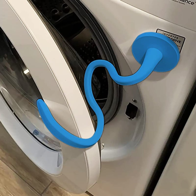 Front Load Washer Door Prop Magnetic Washing Machine Door Stopper with 26Inch Magnet Base Removable Washer Door Holder Keep Washer Door Open to Prevent Odors Blue