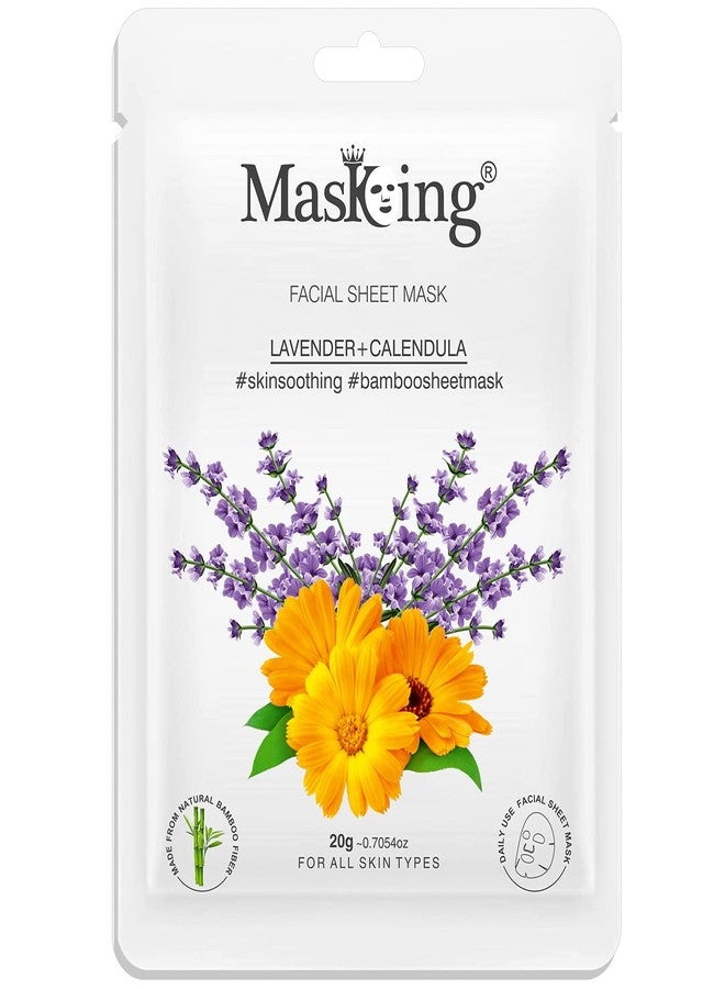MasKing Beauty Facial Sheet Mask of Cucumber (20g) & Bamboo Facial Sheet Mask of Lavender & Calendula (20g) Ideal for Women & Men (Combo Pack of 2) - Image 3