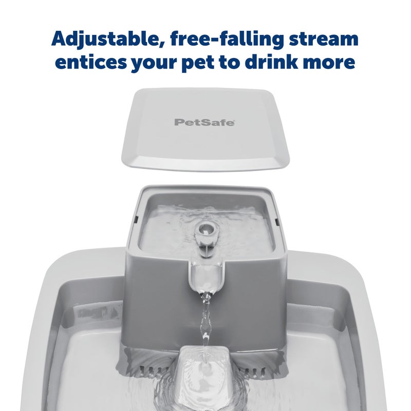 PetSafe Drinkwell Pet Fountain,Dog Water Bowl Dispenser for Cat and Dogs, Plastic, Adjustable Flow Control, Easy to Clean Design,Grey, 2 Gallon/256 oz - Image 3
