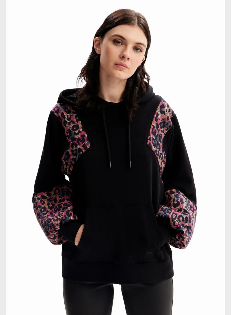 DESIGUAL Printed Draw String Hoodie
