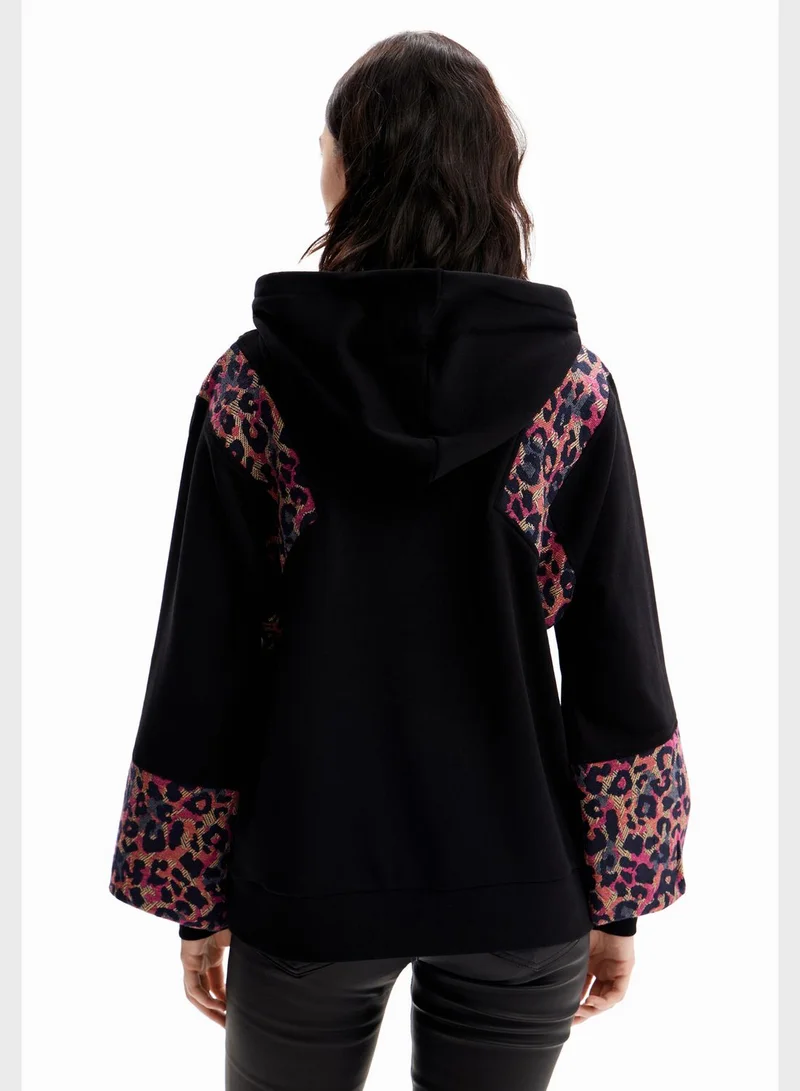 DESIGUAL Printed Draw String Hoodie