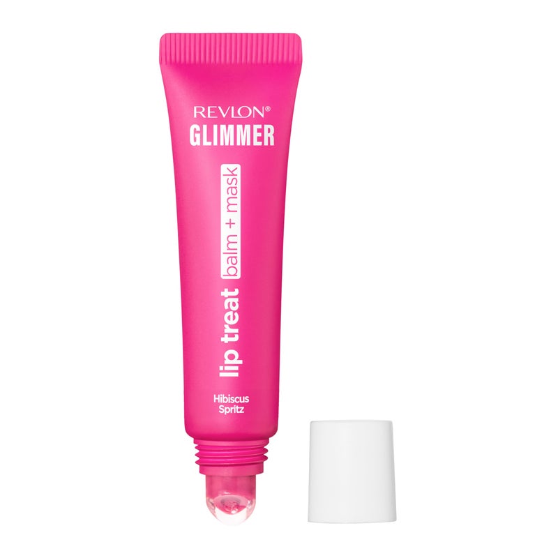 Revlon Glimmer Lip Treat Balm + Mask, Overnight Peptide Lip Treatment, Hydrating, 005 Hibiscus Spritz, 0.4 fl oz - Image 1
