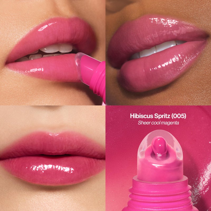 Revlon Glimmer Lip Treat Balm + Mask, Overnight Peptide Lip Treatment, Hydrating, 005 Hibiscus Spritz, 0.4 fl oz - Image 2
