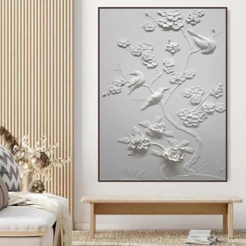 Marktna Canvas Wall Art Print Gypsum Board Design with Hollow Frame (120x80) 1 Piece - Image 4