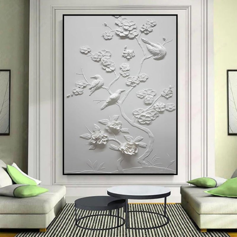 Marktna Canvas Wall Art Print Gypsum Board Design with Hollow Frame (120x80) 1 Piece - Image 3