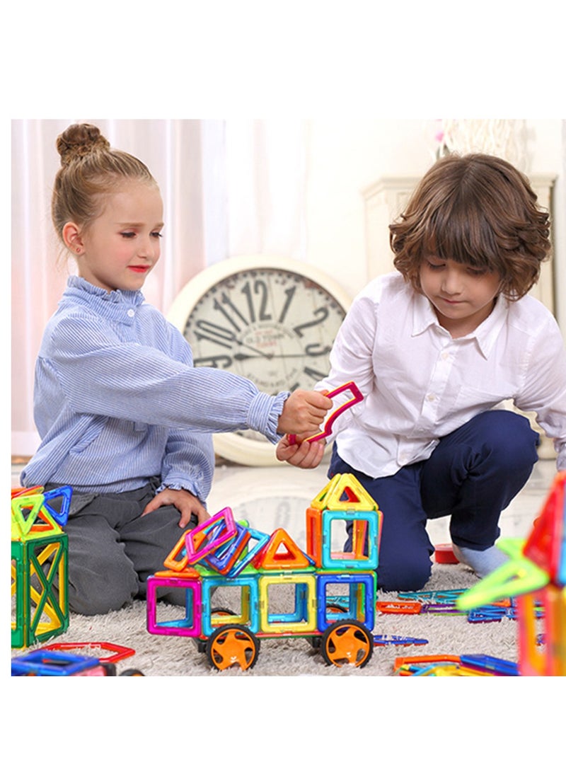 64 Pieces Educational Magnetic Color Tile Geometry Magnetic Building Blocks Playset Durable and Sturdy - Image 4
