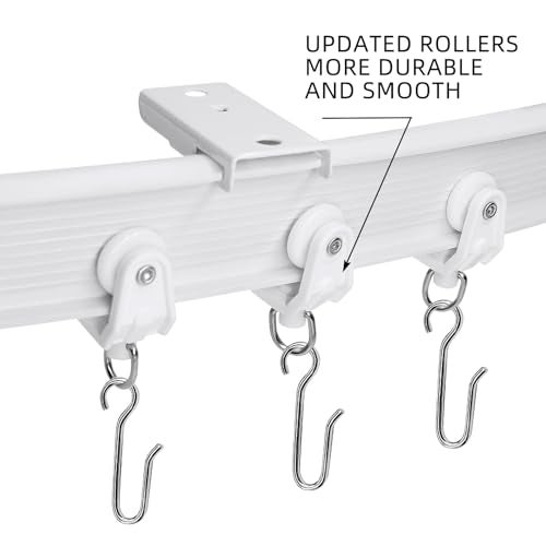 VRSS Flexible Bendable Curved Ceiling Curtain Track With Stainless Steel Curtain Clips, 3 Meters(9.8 ft) for L, U, Circle Shape Shower Curtain Track RV Curtain Track System Room Divider DIY - Image 4