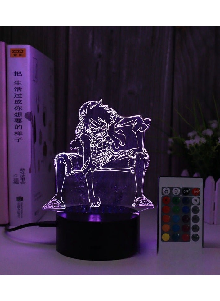 KUYING One Piece Series 3D Night Light LED Creative Desk Lamp 