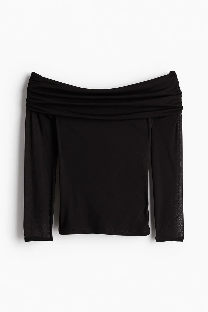 H&M Sheer off-the-shoulder top