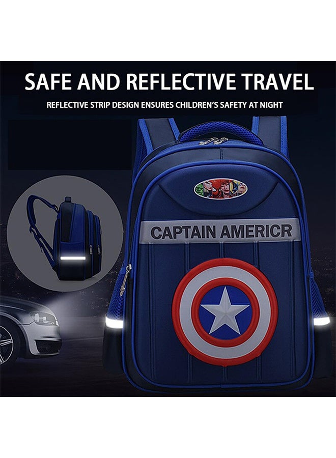 بيوينتي 3D حقيبة مدرسة أبطال مارفل ، حقائب مدرسية كبيرة للأولاد عالية القدرة ومقاومة للماء مع صندوق القرطاسية حقيبة مدرسة للأطفال. حقيبة الظهر حقيبة المدرسة للأولاد 6-12 سنة - Image 3