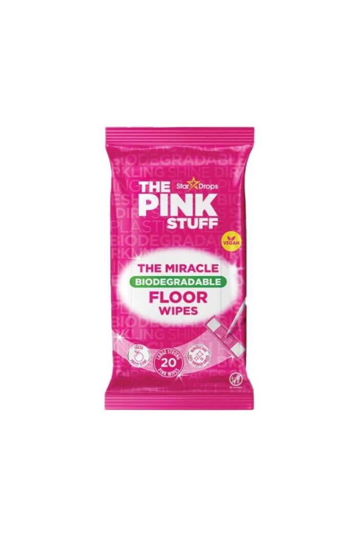 THE PINK STUFF The Pink Stuff Miracle Floor Wipes Large and Strong 20 Cleaning Floor Wipes
