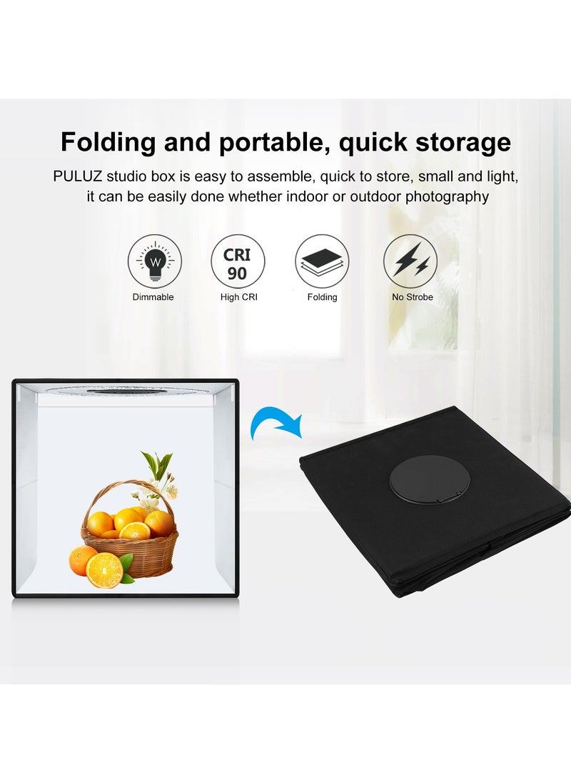 PULUZ - 19.7 Inch/50cm Portable Photo Lighting Studio Light Box Shooting Tent Box Kit 50cm Ring Light with 12 Colors Backdrops - Image 1