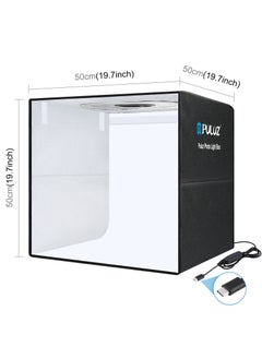 PULUZ 19.7 Inch/50cm Portable Photo Lighting Studio Light Box Shooting Tent Box Kit 50cm Ring Light with 12 Colors Backdrops  - Image 2