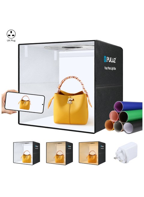 19.7 Inch/50cm Portable Photo Lighting Studio Light Box Shooting Tent Box Kit 50cm Ring Light with 12 Colors Backdrops
