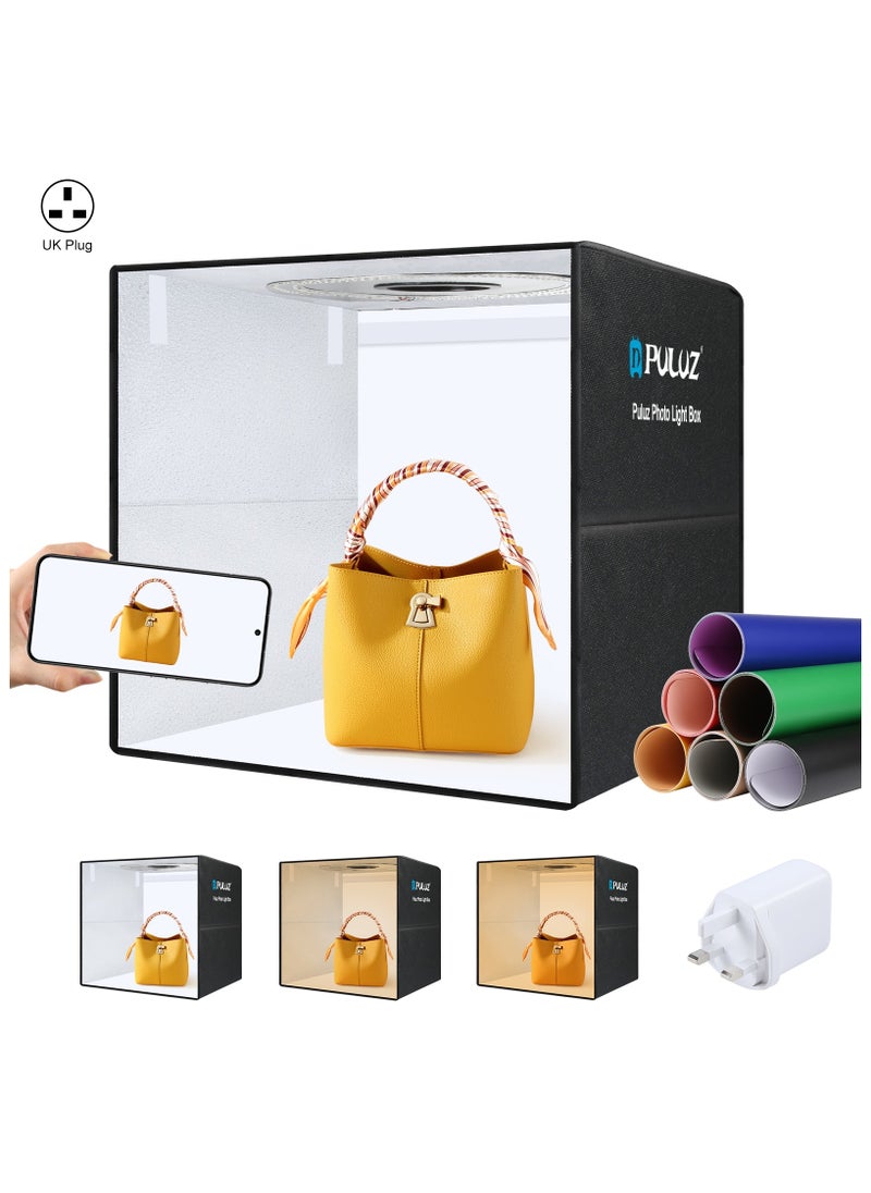 PULUZ 19.7 Inch/50cm Portable Photo Lighting Studio Light Box Shooting Tent Box Kit 50cm Ring Light with 12 Colors Backdrops  - Image 1