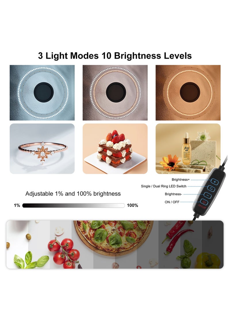 PULUZ 19.7 Inch/50cm Portable Photo Lighting Studio Light Box Shooting Tent Box Kit 50cm Ring Light with 12 Colors Backdrops  - Image 4