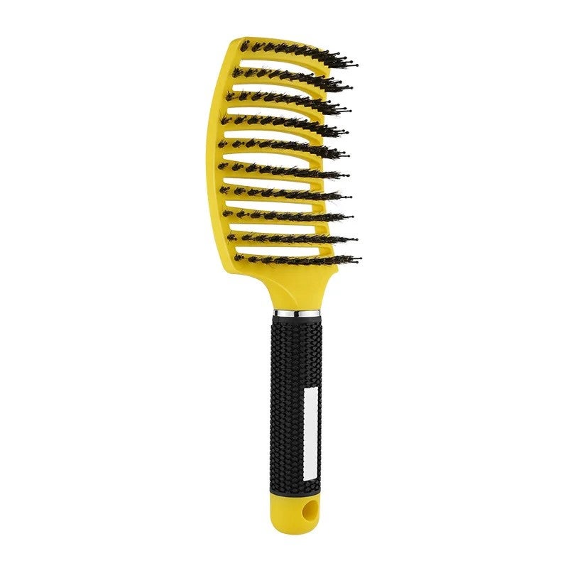 Bluejw Curved Vent Hair Brush with Boar Bristles & Rubber Handle - Large Detangling Comb for Fast Drying & Styling - Image 1