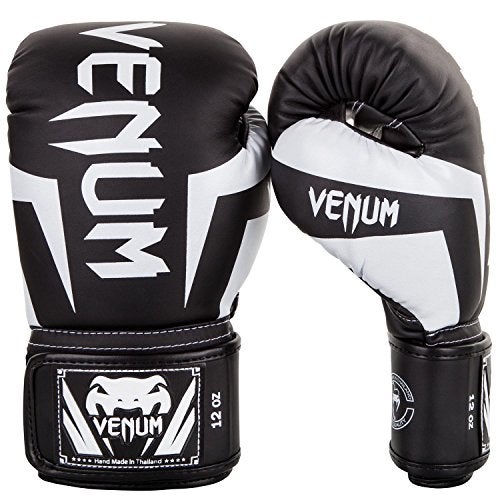 Venum Elite Boxing Gloves - Black/White - Image 1