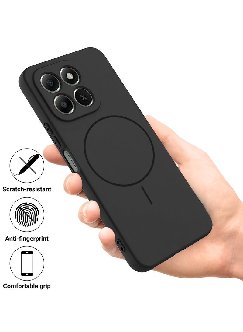 Wtech Honor X6c 4G 2025 Premium Liquid Silicone Compatible With Thin Magsafe Ring Case Cover (MCMPMN) - Black - Image 2