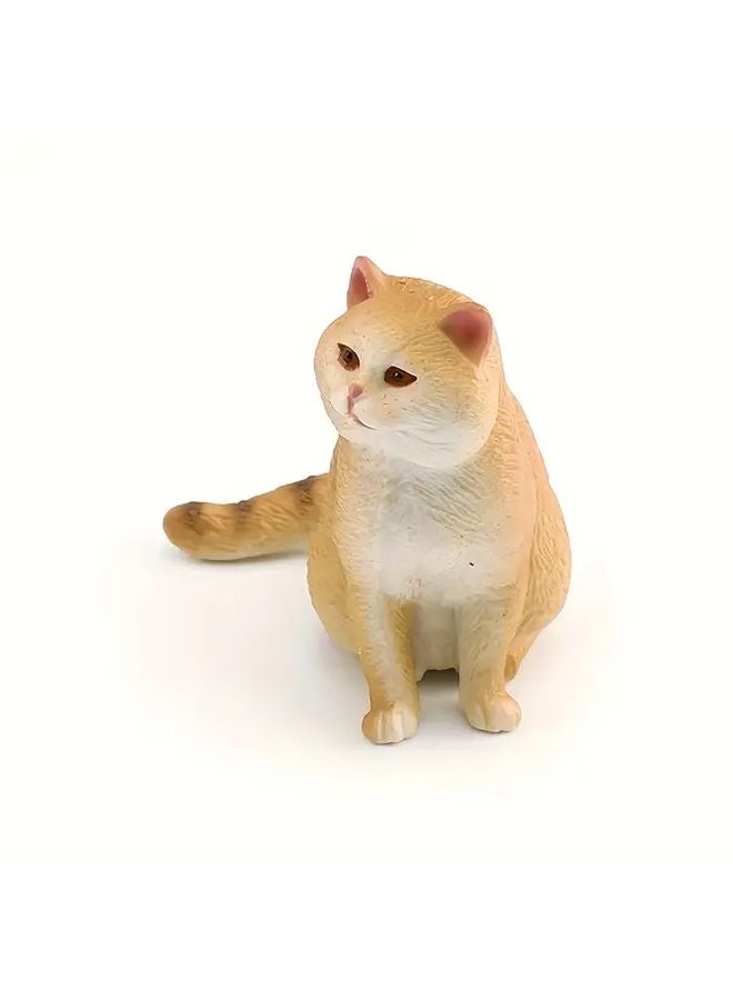 Miniature Simulated Orange Tabby British Shorthair Cat Model 3368 Desktop Ornament - Image 1