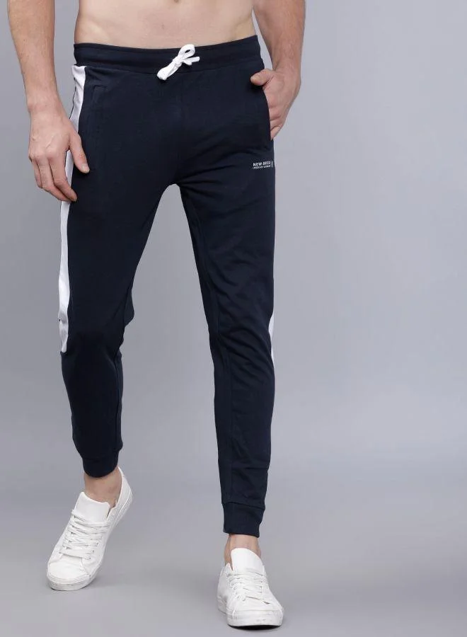 The Indian Garage Co Men Slim Fit Solid Mid-Rise Stretchable Knitted Jogger Trousers