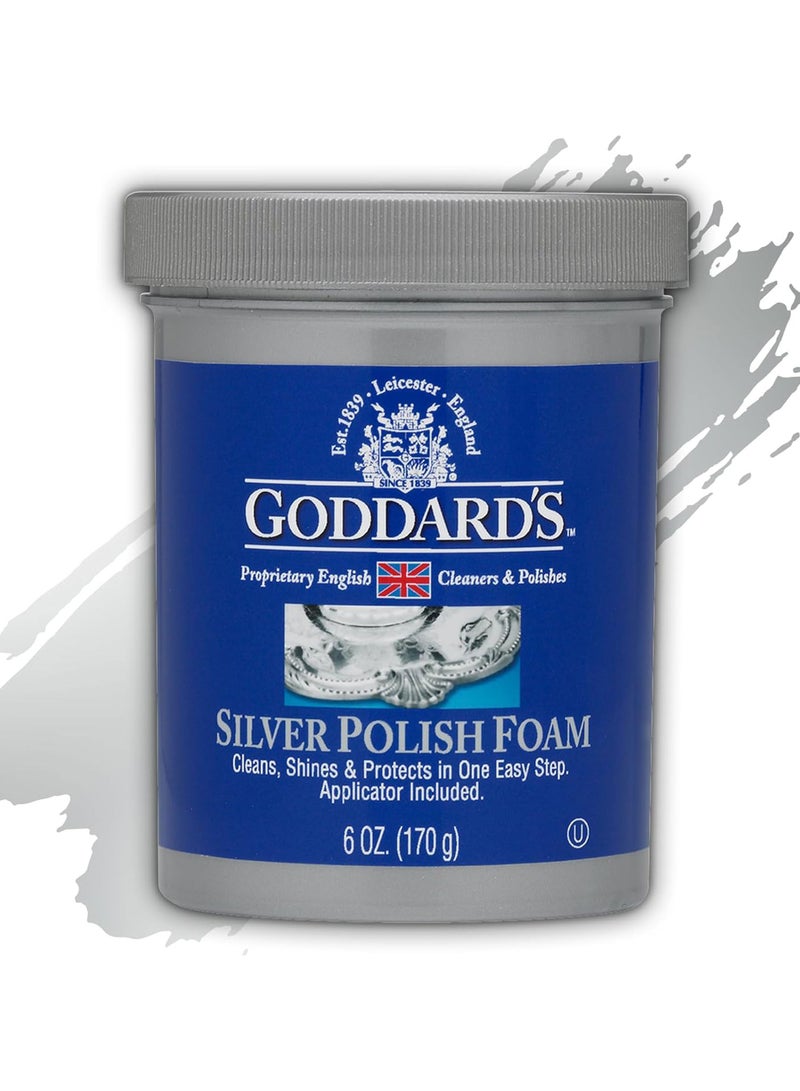 GODDARD'S Goddard’s Silver Polish Foam, Silver Jewelry Cleaner for Antiques, Accessories, Ornaments, Silver Cleaner, Silverware Protection, Tarnish Remover for Sterling Silver Jewelry, Sponge Applicator, 6 oz - Image 1