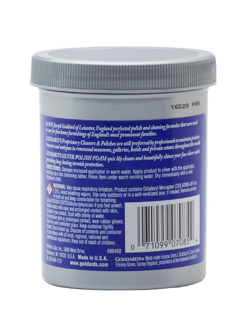 GODDARD'S Goddard’s Silver Polish Foam, Silver Jewelry Cleaner for Antiques, Accessories, Ornaments, Silver Cleaner, Silverware Protection, Tarnish Remover for Sterling Silver Jewelry, Sponge Applicator, 6 oz - Image 2