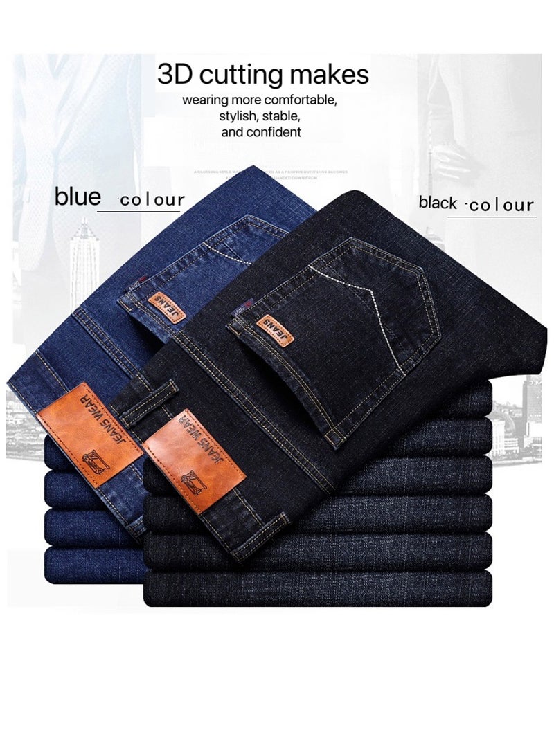 Mens jeans pants straight fit tapered leg skinny jean for work and casual BL34 - Image 4